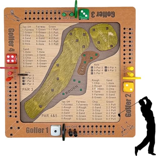 Tabletop Dice Golf Game - Portable wooden board game, mini golf tabletop game strategy set, perfect for casual entertainment, includes all accessories.