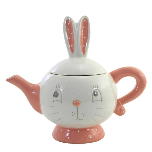 Johanna Parker 7.75In Dottie Tea Pot, Dolomite, Easter Rabbit Bunny A5070