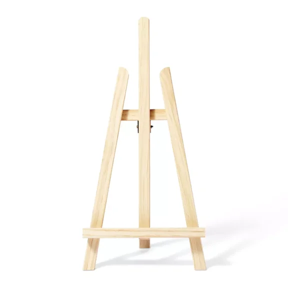 Tabletop Easel Off-White Hardwood Artist Stand for Painting, 16.8" Height, No Assembly Required