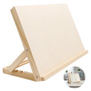 Tabletop Easel, Wood Art Easel with Adjustable Incline, Smooth Surface Drawing Board for Painting Sketching Crafting, Compact Desktop Book Display Stand for Artists Students Home Studio