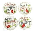 thumbnail image 1 of Tabletop Evergreen Canape Plates Set/4 Earthenware Christmas Cardinals 28352, 1 of 4
