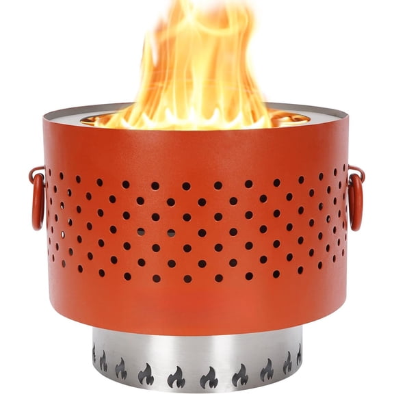 Tabletop Fire Pit - Low Pellet Table Top Firepit with Ash Tray | Indoor&Outdoor Mini Portable Personal Fireplace | Small Smores Firepit for Patio, Camping,Porch, Balcony,7.8inch Red