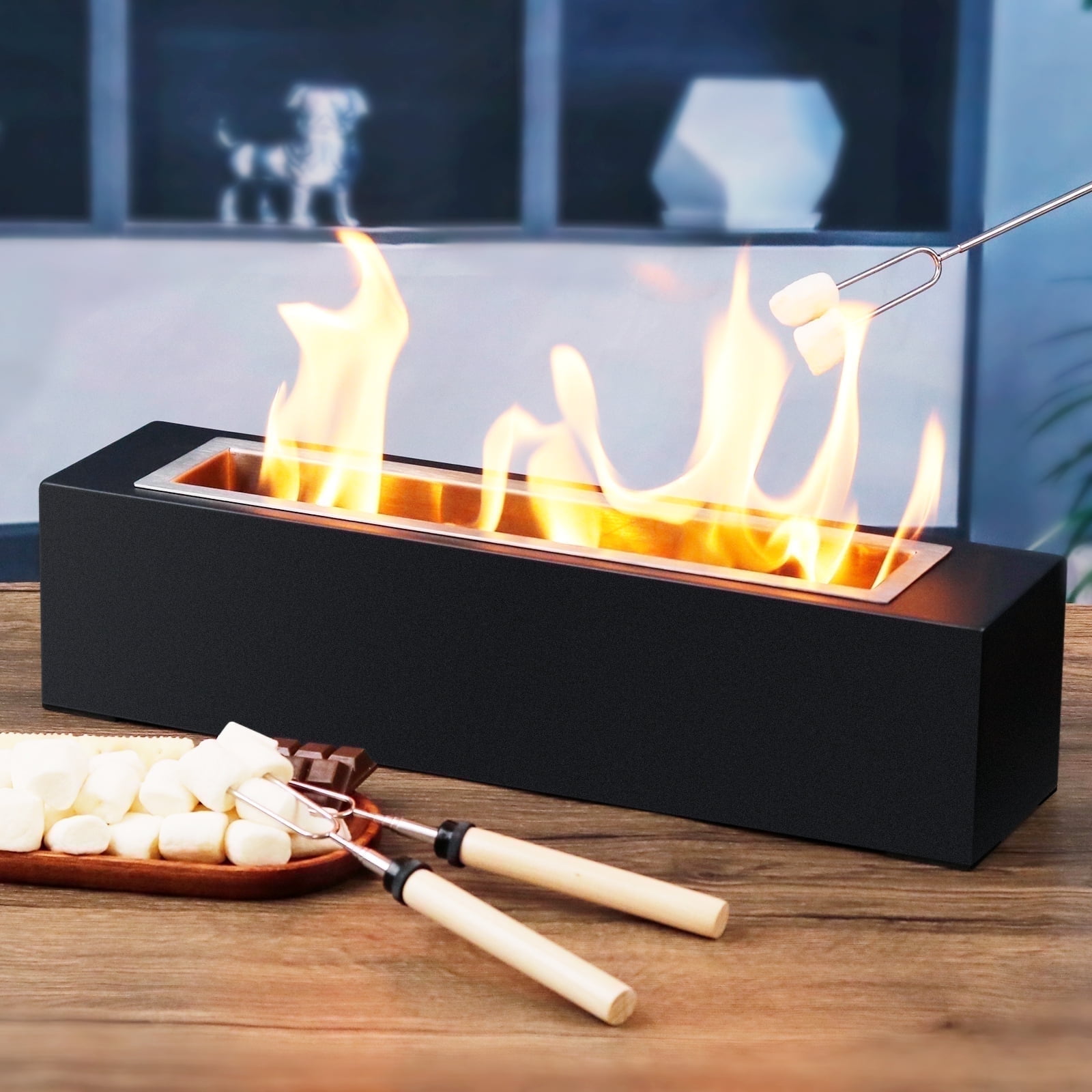 Large Table Fire Pit Portable Table Fireplace for Indoor Outdoor Patio Party Events,Gift for Christmas
