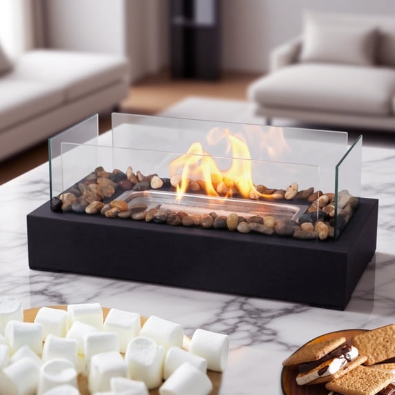Smores Maker Kit - Safer Burning with 4 Glass Windshields, Home Decor, Gift for Christmas, Parties and Weddings