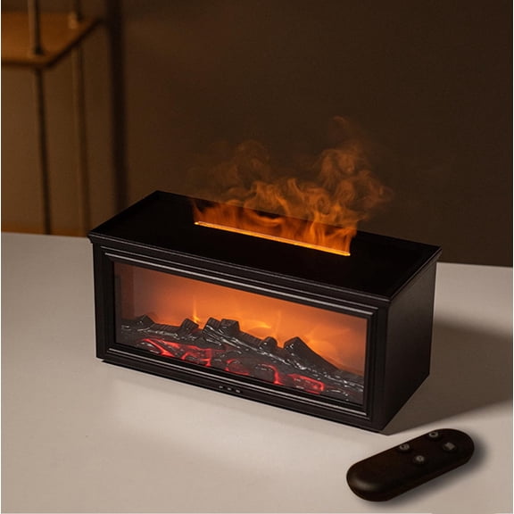 Tabletop Fireplace Diffuser, Mini Fireplace Diffuser with 7 Color Lights, 150ml USB Desk Humidifier