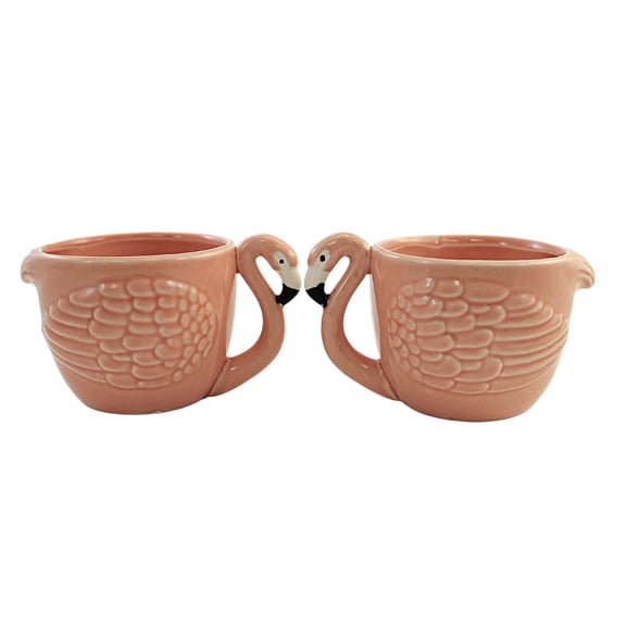 Tabletop Flamingo Cup Ceramic Wading Bird Beach Sand 103804