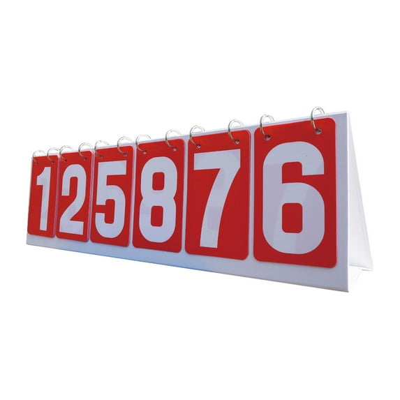 Tabletop Flip Scoreboard Score Keeper Professional for Basketball Teams Games red