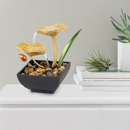 Tabletop Fountain Meditation Desk Fountain Desktop Fountains Waterfall for Decor Leaf