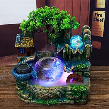 Tabletop Rockery Fountain Mini Waterfall Indoor Desktop Water Fountain...