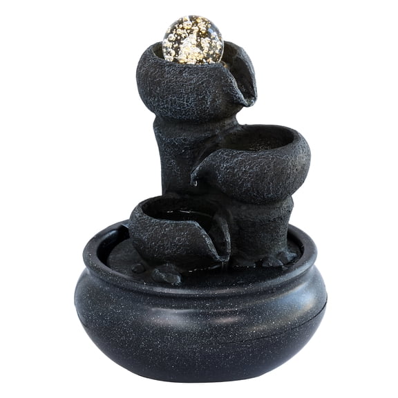 Tabletop Fountain Rotating Ball Rock Waterfall Fountain Indoor Tabletop Water Fountain for Modern Home Decor Office Living Room Decoration