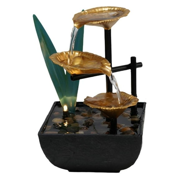 Tabletop Fountain with Natural River Rocks Corded Electric Relaxing Portable Indoor Fountain for Living Room Meditation Home Decor