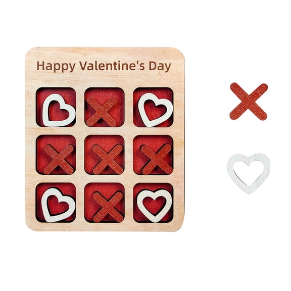 Tabletop Games Valentine’s Day Heart Shaped Word for Couples Date Night Activity Wooden Pair