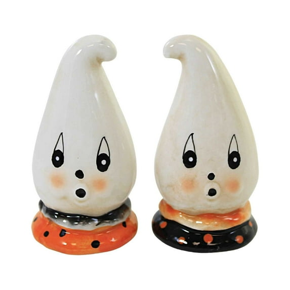 Tabletop Ghost Salt And Pepper Shakers Ceramic Halloween Boo Spooky Shaker