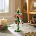 thumbnail image 1 of Tabletop Glass Christmas Tree Ornament Set, Mini Tree with Detachable Hanging Decorations for Office Desk Mantel Home Holiday Winter Decor, 1 of 7