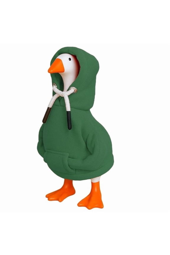 Tabletop Goose Accessory Set with Hooded Outfit, Magnetic Statue & Keychain - Soft Wearable Clothing, Mini Porch Decor Piece, Cute Ornament for Indoor Desk & Small-Scale Outdoor Decoration, 1pc