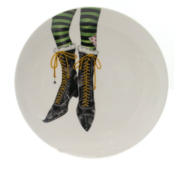Tabletop Halloween Accent Plate Stoneware Witches Boots Hx1758a Shoes