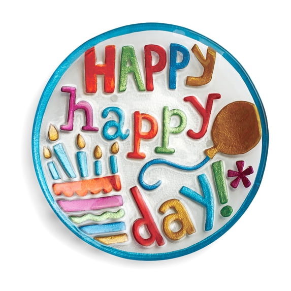 Demdaco Happy Happy Round Plate, Multicolor