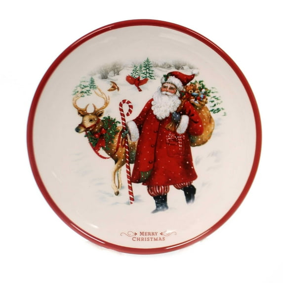 Tabletop Holiday Snack Plates Ceramic Believe Santa Toys 2020170293 Santa