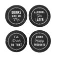 thumbnail image 1 of Tabletop Happy Hour Coaster Set Slate Alcohol Bar Cb176167, 1 of 5