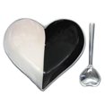 thumbnail image 1 of Tabletop Happy Metal Heart W/Spoon Dish Party Salsa Dips 100198 Blk Wht, 1 of 3