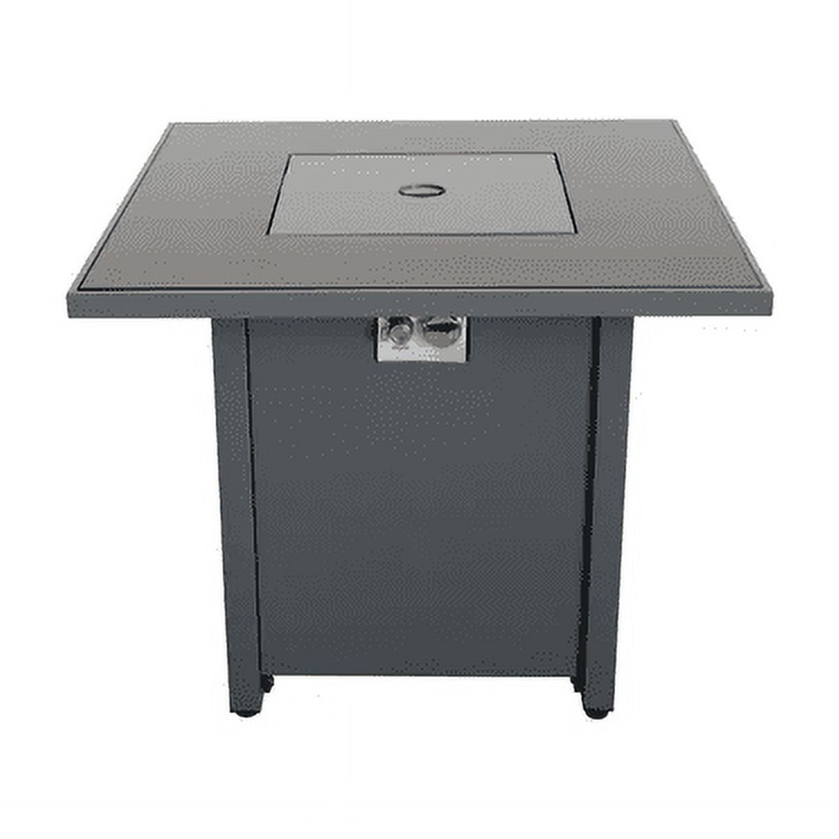 Tabletop Heater, 25" H x 30" W Steel Outdoor Fire Pit Table with Lid, Gray Patio Heater,Steel Outdoor Heater For Deck, Garden & Outdoor Heating