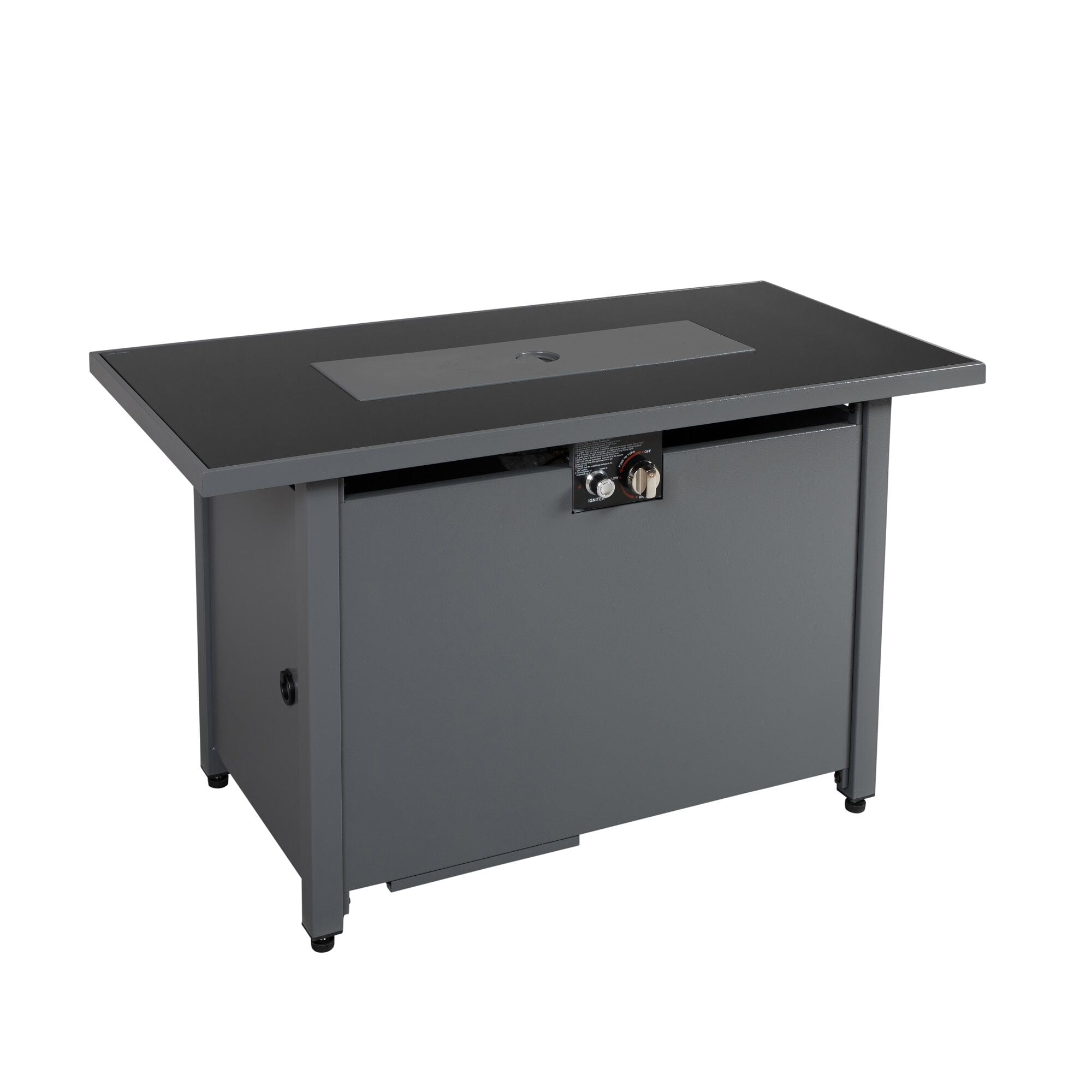 Tabletop Heater, 25'' H x 42'' W Steel Outdoor Fire Pit Table with Lid (Black), Black Patio Heater,Steel Outdoor Heater For Deck, Garden & Outdoor Heating