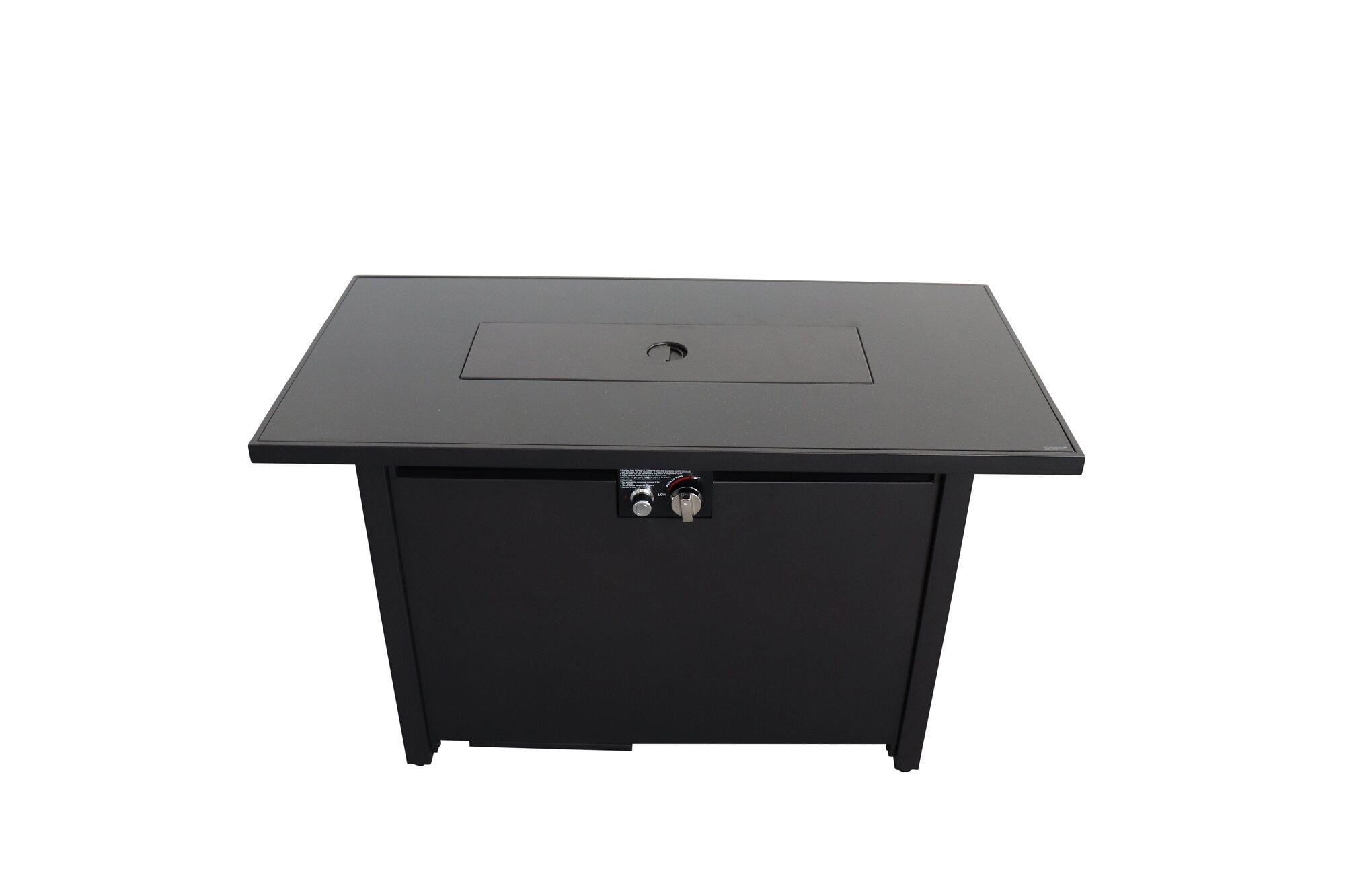 Tabletop Heater, 25" H x 42" W Steel Outdoor Fire Pit Table with Lid, Black Patio Heater,Steel Outdoor Heater For Deck, Garden & Outdoor Heating