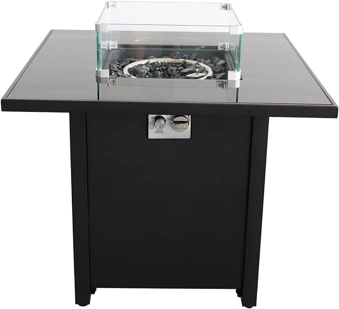 Tabletop Heater, Outdoor Fire Pit for Outdoor Home Garden Backyard Fireplace (30 Inch Steel Black Color), Black Patio Heater,Steel Outdoor Heater For Deck, Garden & Outdoor Heating