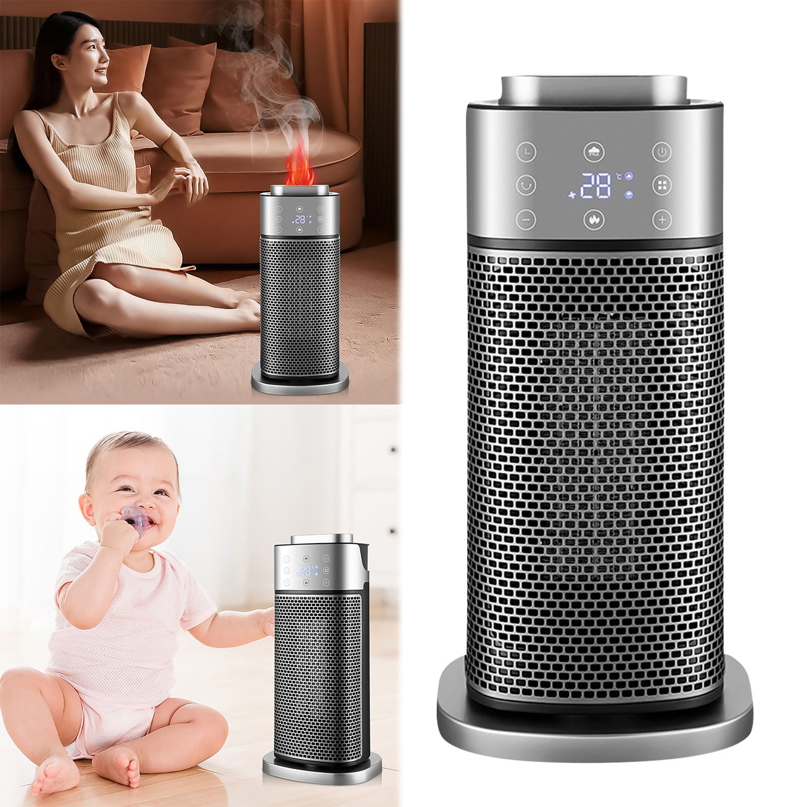 Tabletop Heater Outdoor Plug in 5 Brick Heater with Blower Dog Hose Heater Small Room Heater