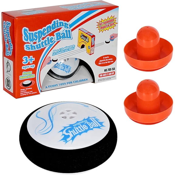 Tabletop Hockey Hover Puck for Air Hockey Hover Puck, Mini Electric Floating Hockey with 2 Red Air Hockey Pushers