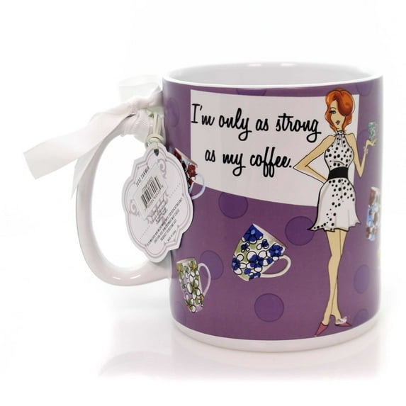Tabletop I'm Only As Strong As My Coffee Jumbo Mug Ceramic 30 Oz Can Mug 60923