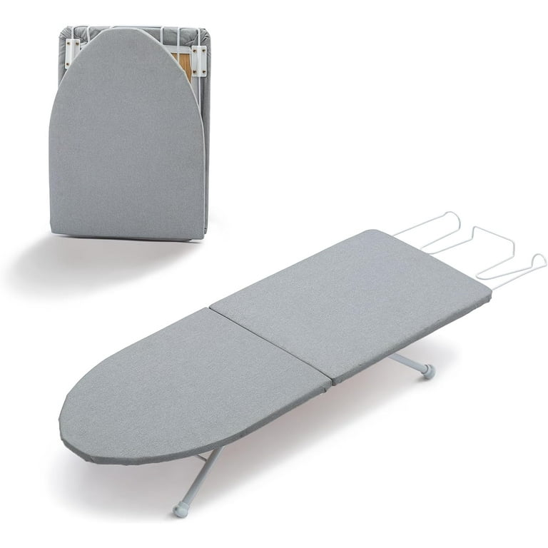 Tabletop Ironing Board Portable Iron Board with Iron Rest Foldable Small Ironing Board with Heat Resistant Cover and 100 Cotton Pad 31.5 x11.8 x7
