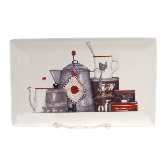 Tabletop Kitchen Style Platter Ceramic Cup Cans Chicken Grounds Da9400 Coffee