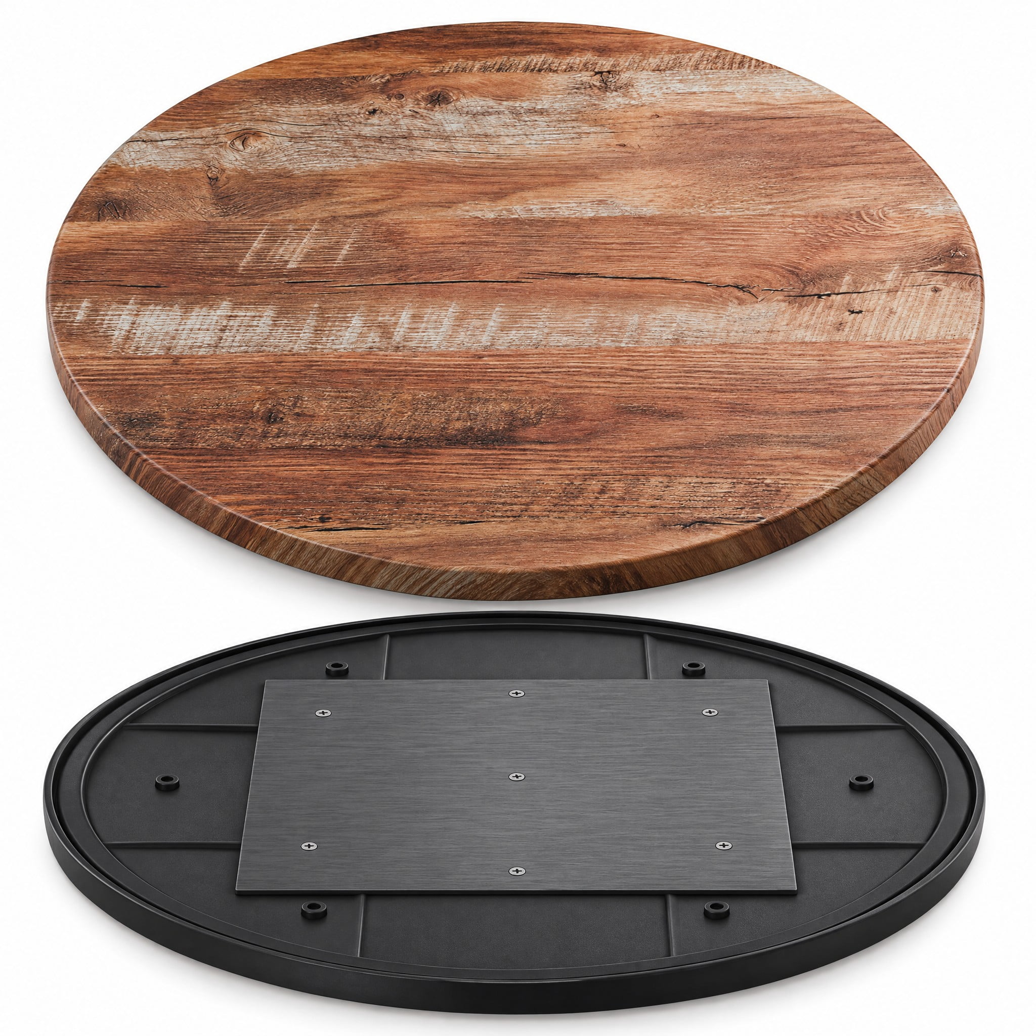 Table Top Civil Tabletop King Excalibur Round Table Top, 32 Inch, Textured Yukon Oak ...