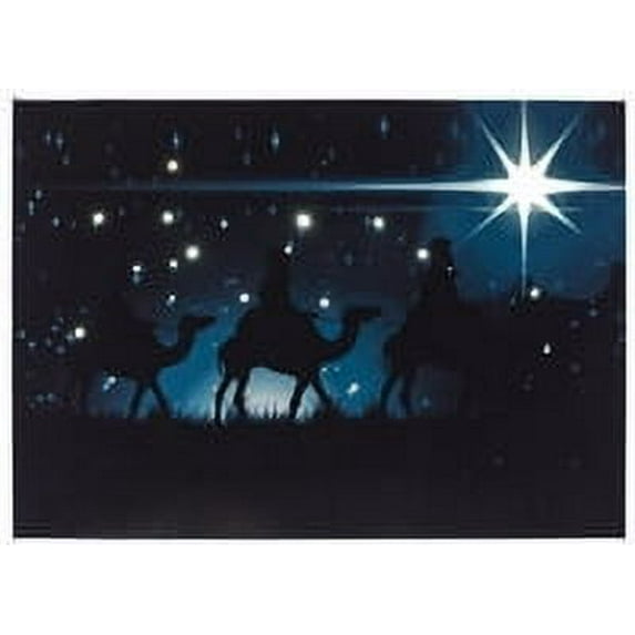 1 Pc Oak Street Wholesale, Tabletop Three Wise Men Lighted Canvas (Osw187943)
