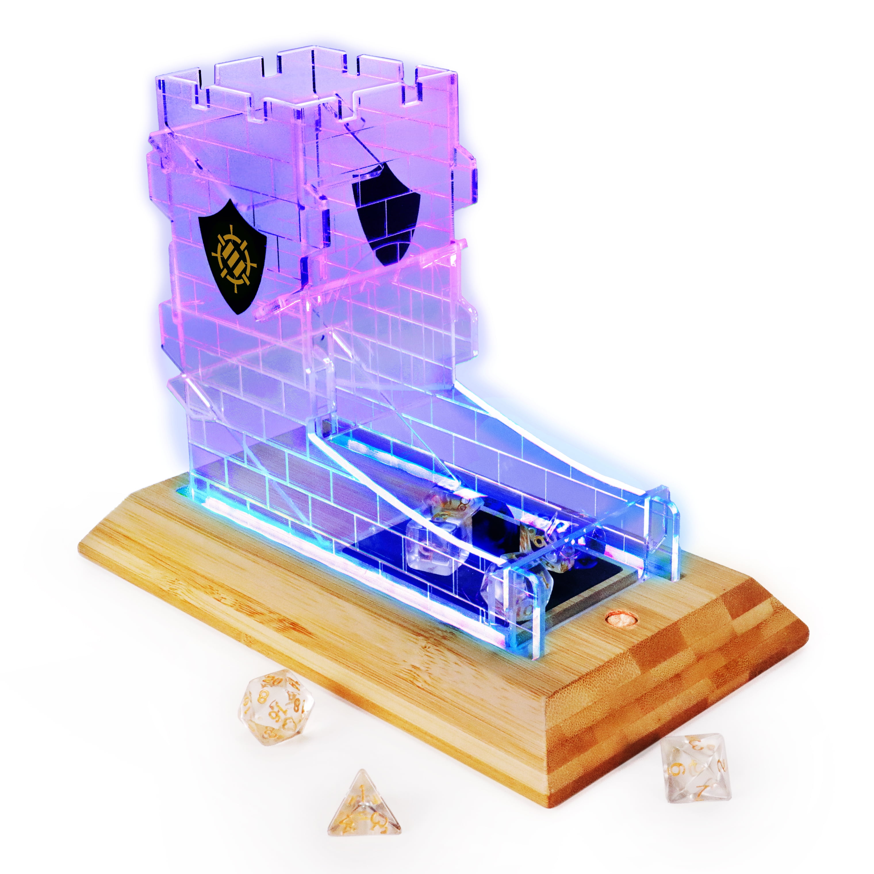 Tabletop LED Dice Tower with 7pc Dice Set