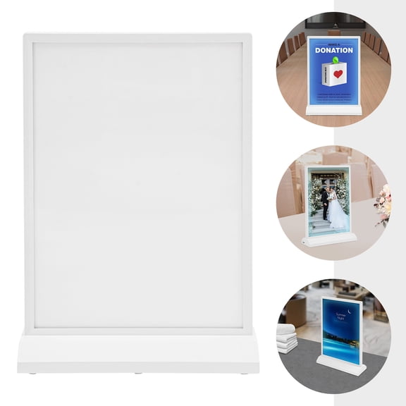 Tabletop LED Sign Holder, Desktop Advertising Holder, Light Up Menu Holder for Restaurants, Bars, Hotels (8.9*3*11.7in)
