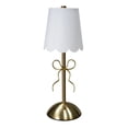 thumbnail image 1 of Home Decor Collection Sterling & Noble Home  Tabletop LED Touch Lamp with Scalloped White Fabric Shade and Gold Metal Bow Accent, 1 of 15