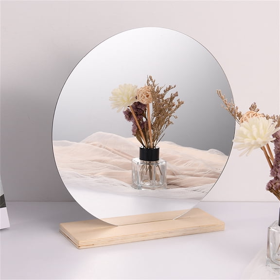 Tabletop Make Up Mirror Board European Style Home Decoration Irregular Wooden Shower Nozzle,Multicolor B,Acrylic