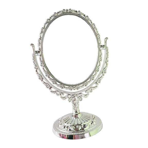 Tabletop Makeup Mirror Double Sided Desk Vanity Mirror for Bath Office Hotel Oval