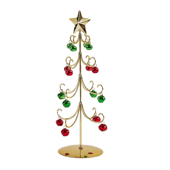 Tabletop Metal Christmas Tree Wrought Iron Ornament Display Stand Christmas Ornament 11 Inch Desktop Decorations Mini Xmas Tree
