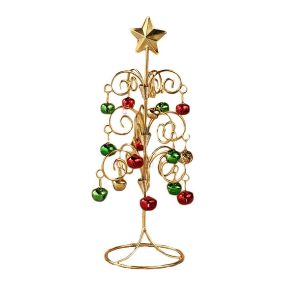 Tabletop Metal Christmas Tree Wrought Iron Ornament Display Stand Christmas Ornament 11 Inch Desktop Decorations Mini Xmas Tree