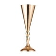 thumbnail image 1 of Tabletop Metal Wedding Flower Trumpet Vase Table Decorative Centerpiece Artificial Flower Arrangements for Anniversary Ceremony Party Birthday Gold, 1 of 6