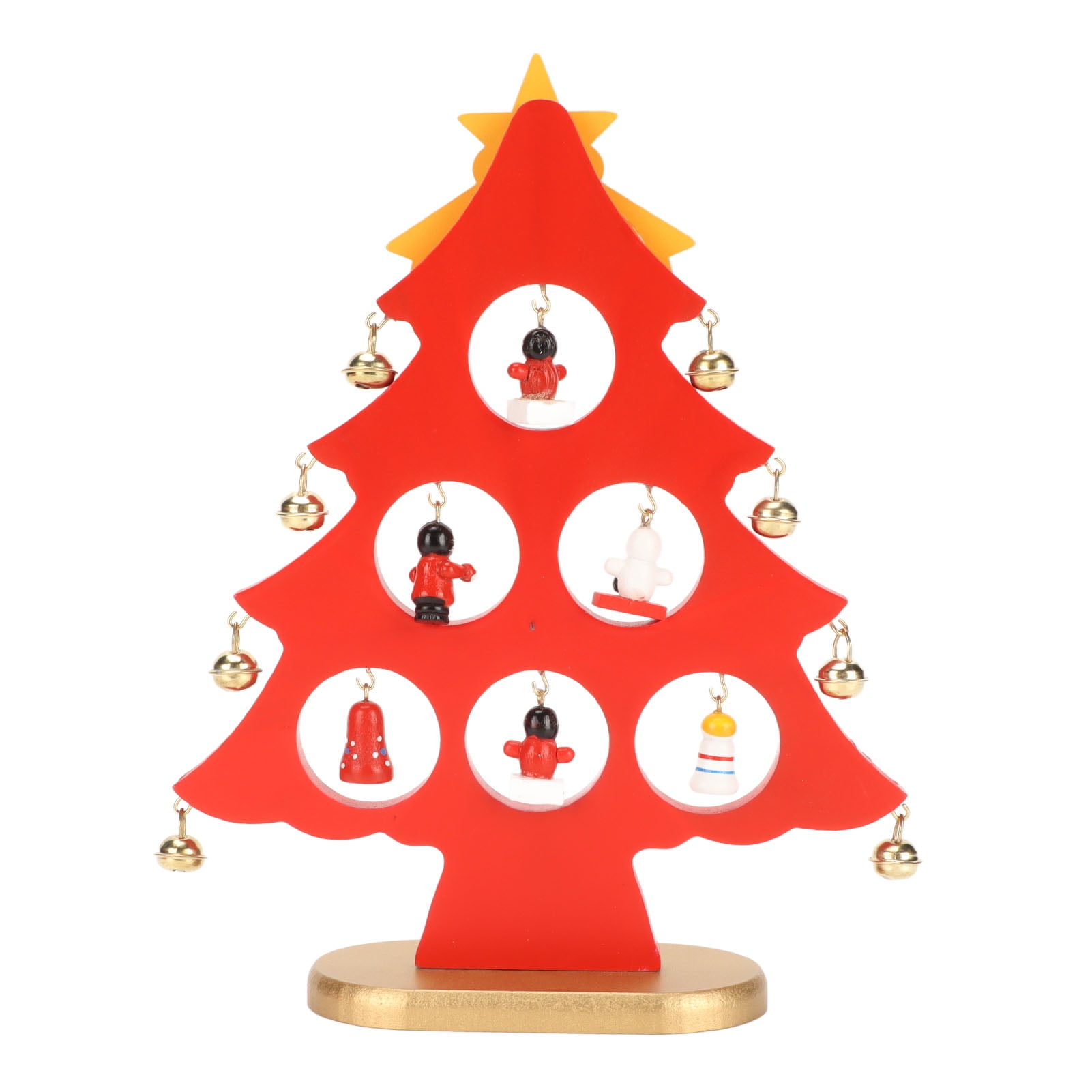 Tabletop Mini Christmas Tree, 22cm/8.66inch Wooden Desktop Ornament