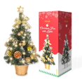thumbnail image 1 of Tabletop Mini Christmas Tree with Flashing LED Lights, 17.7 Inches DIY Miniature Pine Christmas Tree for Home Kitchen Table Centerpieces Decorations Home Decor, 1 of 1