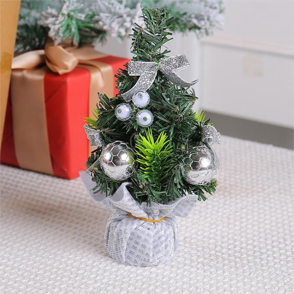 Tabletop Mini Christmas Tree, Small Desktop Artificial Xmas Tree for Home Office Party Indoor Oudoor Holiday Decorations