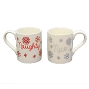 Tabletop Naughty Nice Glitter Mug Set Ceramic Gift Box Christmas 6006757