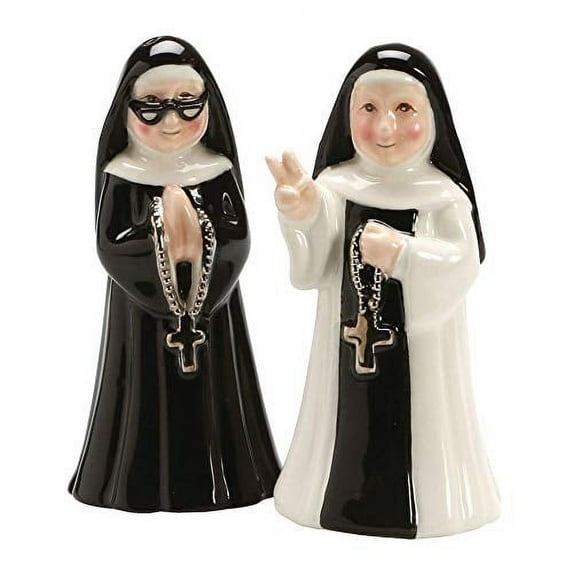 Tabletop Nun Salt And Pepper Shaker Ceramic Religious Catholic Cs0114