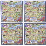 Tabletop Ohio Souvenir Coaster Set Stone Buckeye State Map 63680