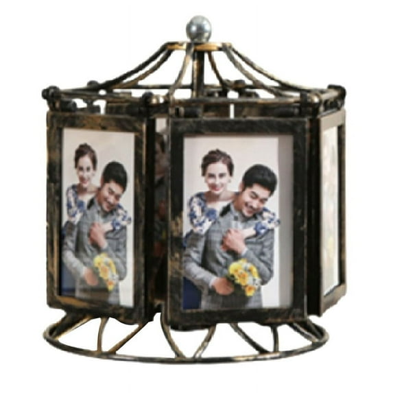 Tabletop Picture Frame Display Musical Windmills Revolving Picture Frame Rotatable Family Picture Frame Not Assembled A